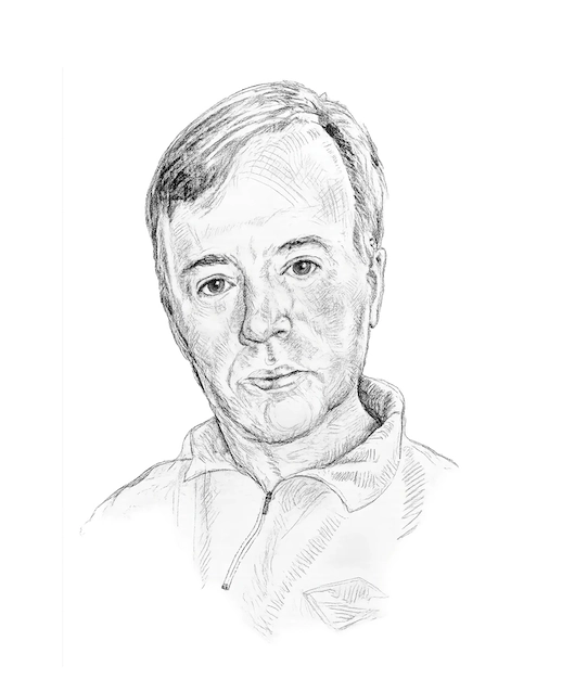 Retrato a lápiz de Francisco Javier Estrada Arriaga